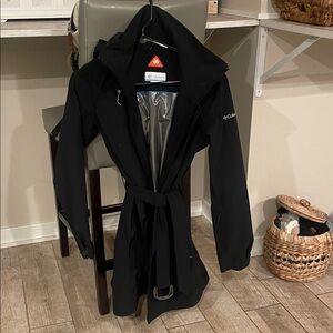 Columbia Black Belted Hooded Jacket